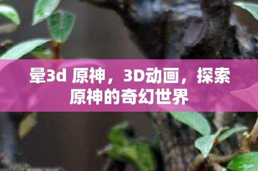 晕3d 原神，3D动画，探索原神的奇幻世界