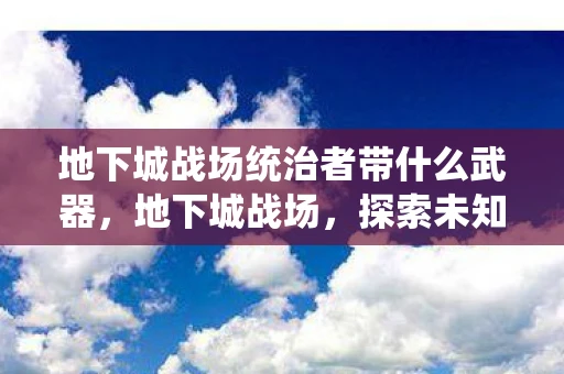 地下城战场统治者带什么武器，地下城战场，探索未知世界的无尽冒险