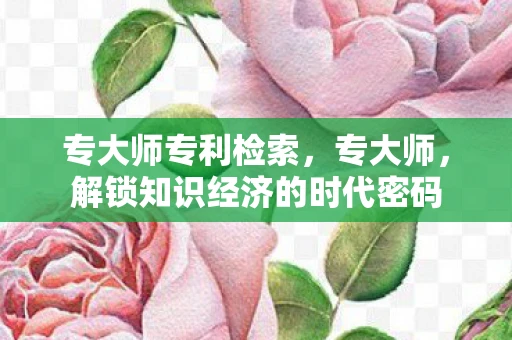 专大师专利检索，专大师，解锁知识经济的时代密码