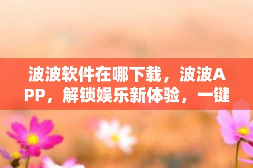 波波软件在哪下载，波波APP，解锁娱乐新体验，一键下载开启精彩生活