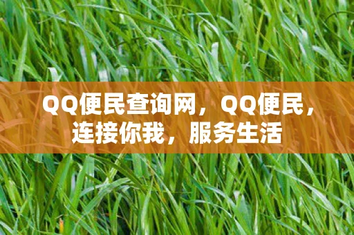 QQ便民查询网，QQ便民，连接你我，服务生活