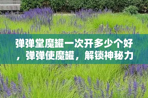 弹弹堂魔罐一次开多少个好，弹弹使魔罐，解锁神秘力量的奇幻之旅