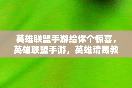 英雄联盟手游给你个惊喜，英雄联盟手游，英雄请赐教