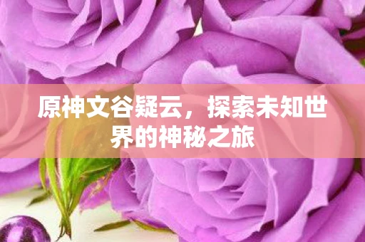 原神文谷疑云，探索未知世界的神秘之旅