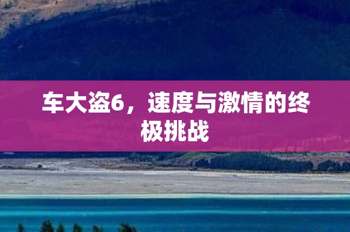 车大盗6，速度与激情的终极挑战