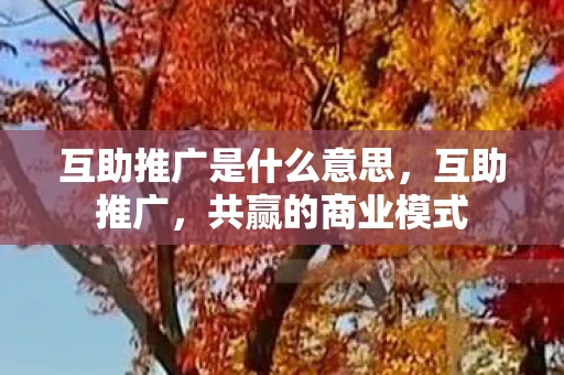 互助推广是什么意思，互助推广，共赢的商业模式