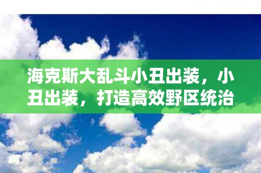 海克斯大乱斗小丑出装，小丑出装，打造高效野区统治力的关键