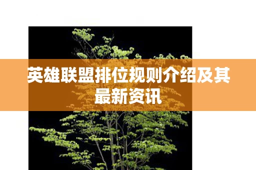 英雄联盟排位规则介绍及其最新资讯图片