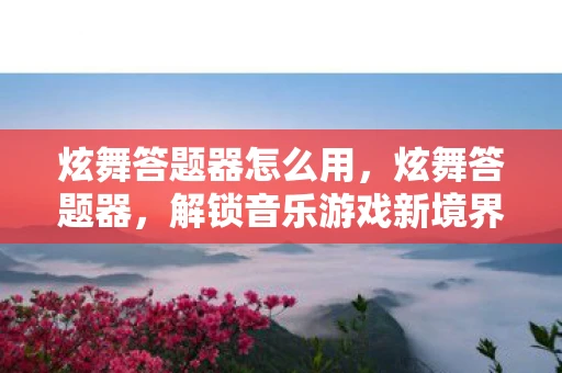 炫舞答题器怎么用,炫舞答题器,解锁音乐游戏新境界 炫舞答题器怎么用,炫舞答题器,解锁音乐游戏新境界