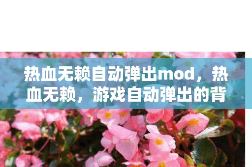热血无赖自动弹出mod，热血无赖，游戏自动弹出的背后故事