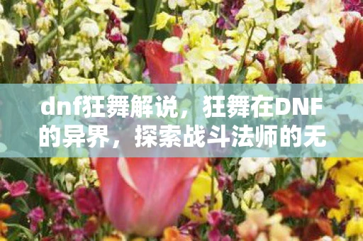 dnf狂舞解说，狂舞在DNF的异界，探索战斗法师的无限可能