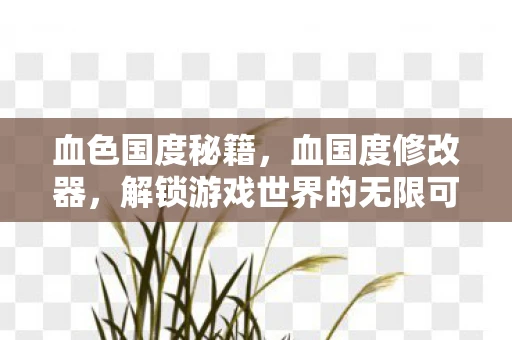 血色国度秘籍，血国度修改器，解锁游戏世界的无限可能