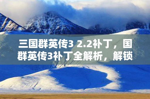 三国群英传3 2.2补丁，国群英传3补丁全解析，解锁游戏新体验