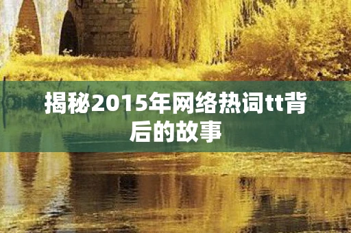 揭秘2015年网络热词tt背后的故事 揭秘2015年网络热词tt背后的故事