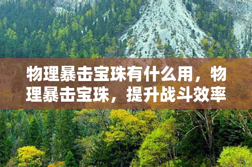 物理暴击宝珠有什么用,物理暴击宝珠,提升战斗效率的神秘法宝 物理暴击宝珠有什么用,物理暴击宝珠,提升战斗效率的神秘法宝