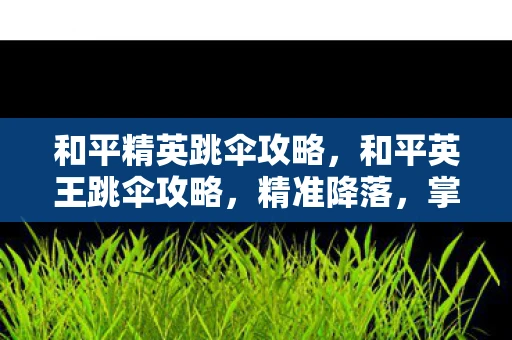 和平精英跳伞攻略,和平英王跳伞攻略,精准降落,掌控战局 和平精英跳伞攻略,和平英王跳伞攻略,精准降落,掌控战局