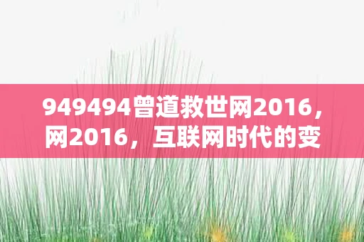 949494曾道救世网2016，网2016，互联网时代的变革与机遇