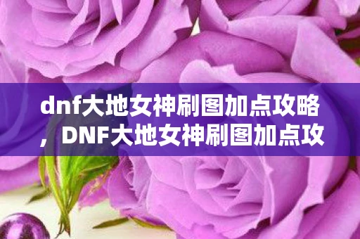 dnf大地女神刷图加点攻略，DNF大地女神刷图加点攻略，打造高效战斗体验
