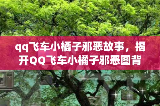 qq飞车小橘子邪恶故事，揭开QQ飞车小橘子邪恶图背后的真相