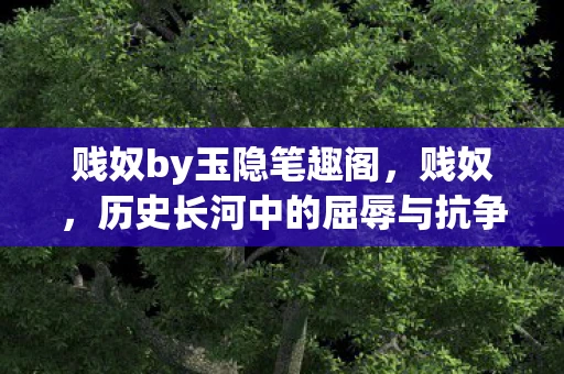 贱奴by玉隐笔趣阁，贱奴，历史长河中的屈辱与抗争