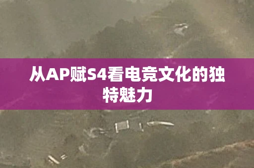 从AP赋S4看电竞文化的独特魅力