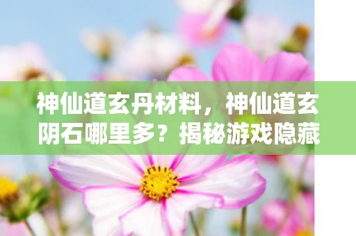 神仙道玄丹材料，神仙道玄阴石哪里多？揭秘游戏隐藏资源获取攻略