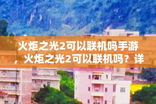 火炬之光2可以联机吗手游，火炬之光2可以联机吗？详解游戏的多人模式