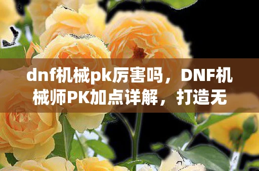 dnf机械pk厉害吗，DNF机械师PK加点详解，打造无敌机械战神