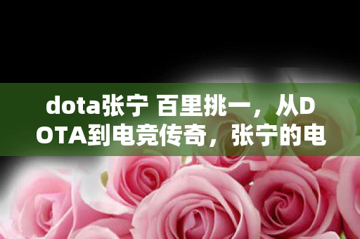 dota张宁 百里挑一，从DOTA到电竞传奇，张宁的电竞之路