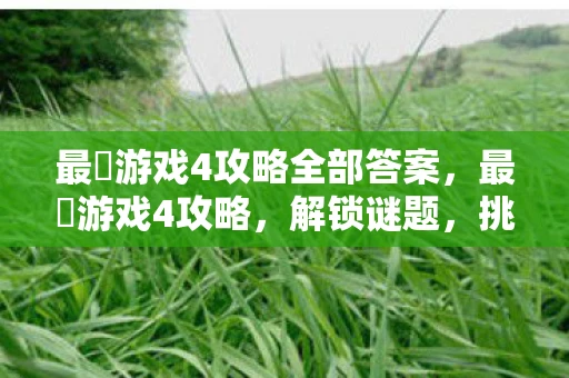 最囧游戏4攻略全部答案,最囧游戏4攻略,解锁谜题,挑战智慧极限 最囧游戏4攻略全部答案,最囧游戏4攻略,解锁谜题,挑战智慧极限