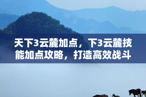 天下3云麓加点，下3云麓技能加点攻略，打造高效战斗法师