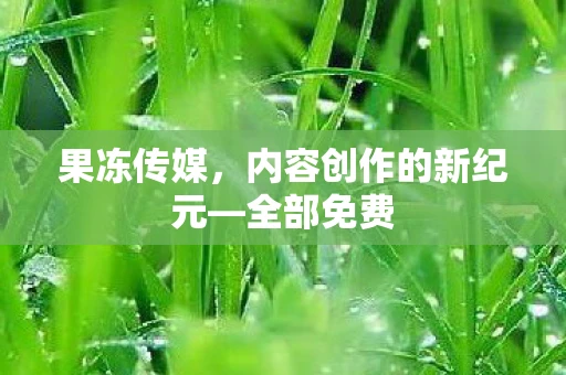 果冻传媒，内容创作的新纪元—全部免费