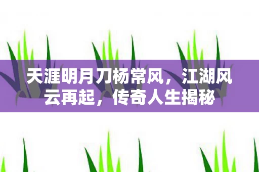 天涯明月刀杨常风图片