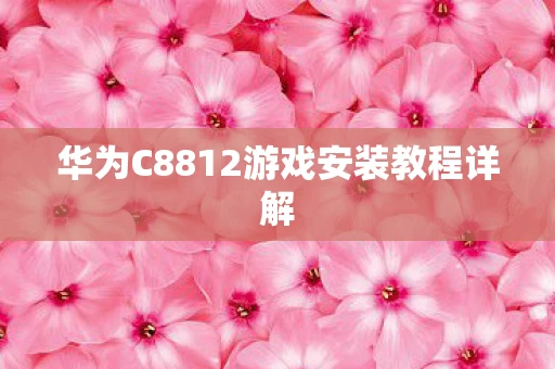 华为C8812游戏安装教程详解图片