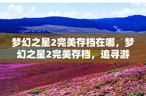 梦幻之星2完美存档在哪,梦幻之星2完美存档,追寻游戏经典,重温童年回忆 梦幻之星2完美存档在哪,梦幻之星2完美存档,追寻游戏经典,重温童年回忆