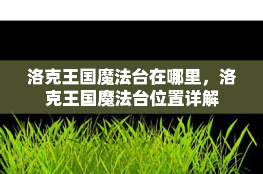 洛克王国魔法台在哪里，洛克王国魔法台位置详解