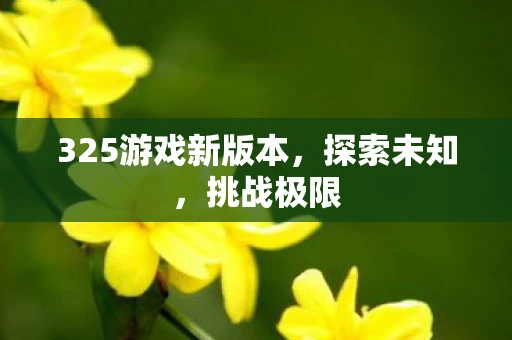 325游戏新版本,探索未知,挑战极限 325游戏新版本,探索未知,挑战极限