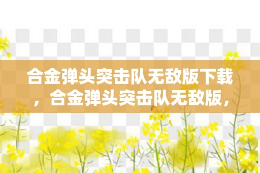 合金弹头突击队无敌版下载,合金弹头突击队无敌版,重温经典,挑战极限 合金弹头突击队无敌版下载,合金弹头突击队无敌版,重温经典,挑战极限