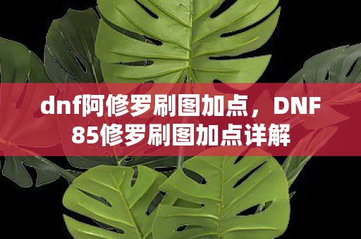 dnf阿修罗刷图加点，DNF85修罗刷图加点详解