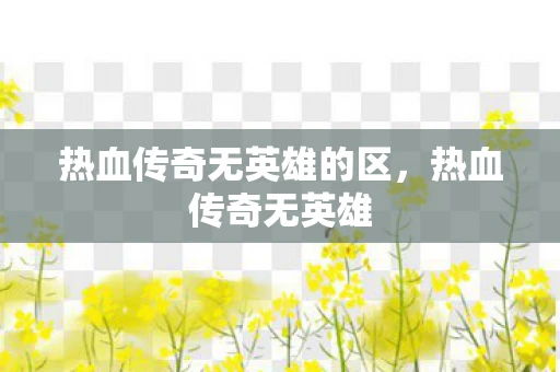 热血传奇无英雄的区，热血传奇无英雄