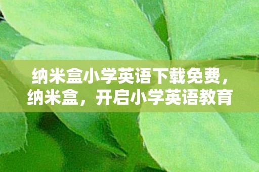 纳米盒小学英语下载免费，纳米盒，开启小学英语教育新篇章