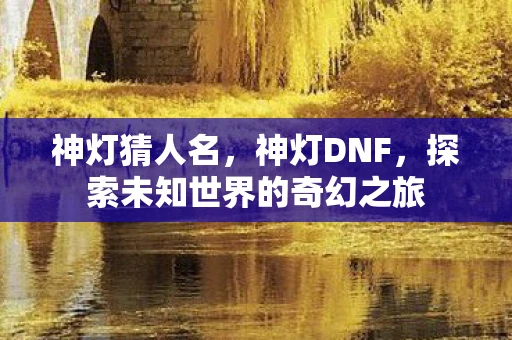 神灯猜人名，神灯DNF，探索未知世界的奇幻之旅