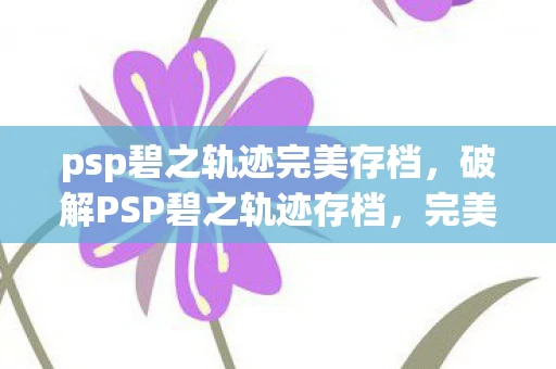 psp碧之轨迹完美存档，破解PSP碧之轨迹存档，完美攻略与技巧分享