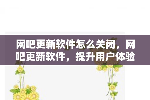 网吧更新软件怎么关闭，网吧更新软件，提升用户体验与运营效率的必备步骤