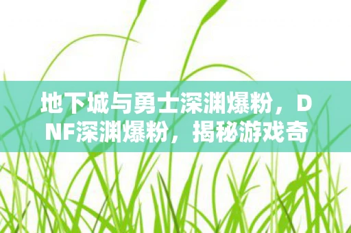 地下城与勇士深渊爆粉，DNF深渊爆粉，揭秘游戏奇迹背后的故事