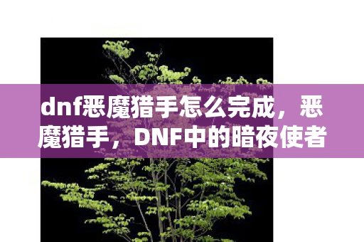 dnf恶魔猎手怎么完成，恶魔猎手，DNF中的暗夜使者传奇