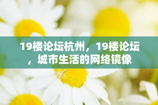 19楼论坛杭州，19楼论坛，城市生活的网络镜像