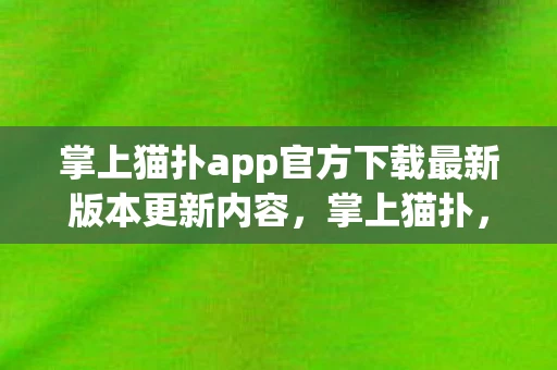掌上猫扑app官方下载最新版本更新内容，掌上猫扑，探索数字时代的娱乐新纪元