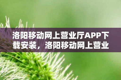 洛阳移动网上营业厅APP下载安装，洛阳移动网上营业厅，便捷服务，尽在掌握