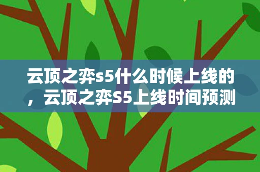 云顶之弈s5什么时候上线的,云顶之弈S5上线时间预测及前瞻 云顶之弈s5什么时候上线的,云顶之弈S5上线时间预测及前瞻